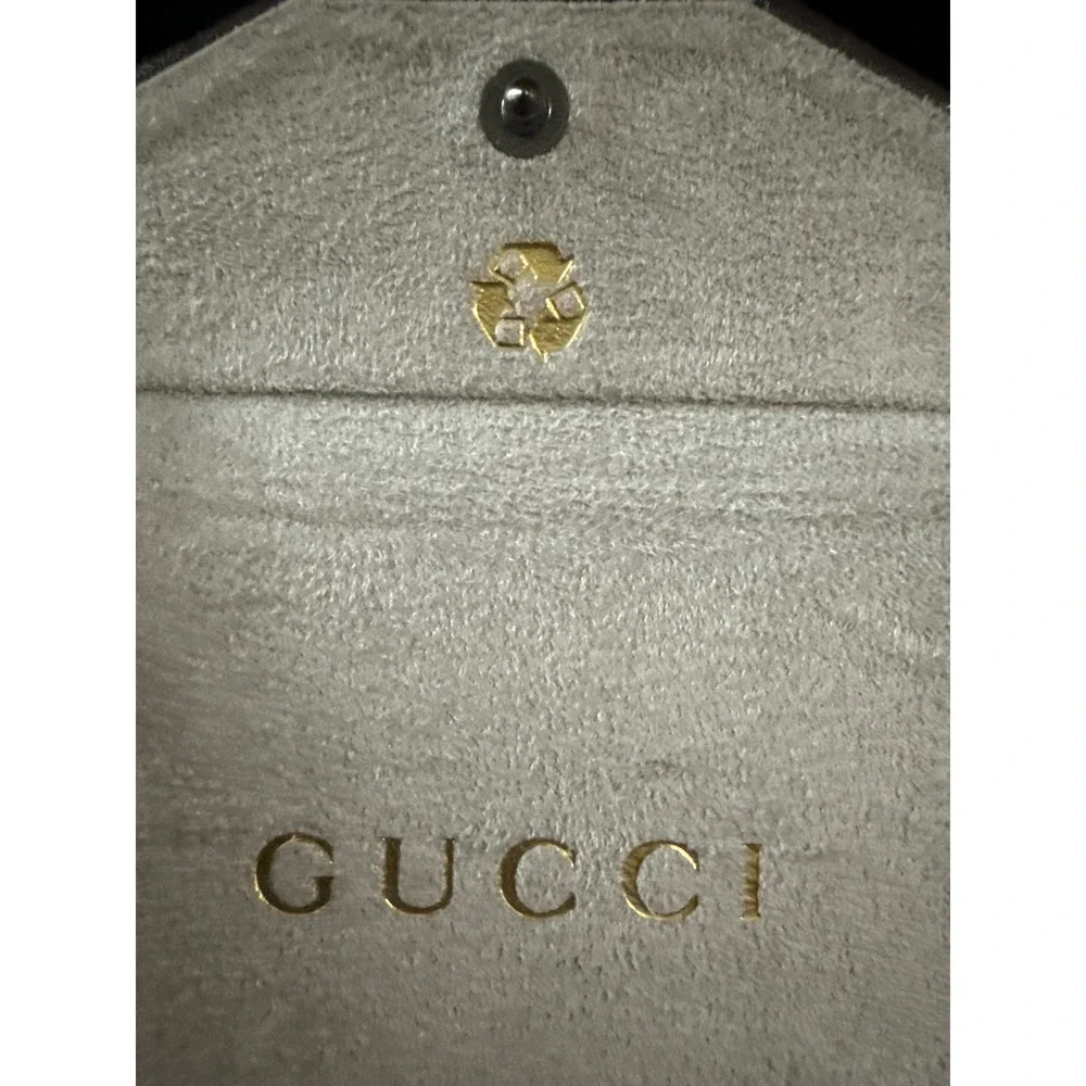 Gucci GG Guccissima Brown Foldable Eyeglass Sunglasses‎ Case w/ Cloth Card